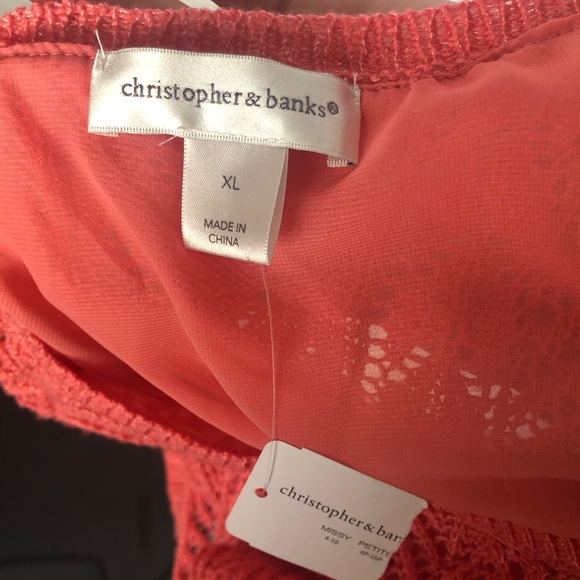 Christopher &  Banks Coral Split Back Sweater XL - Picture 5 of 5